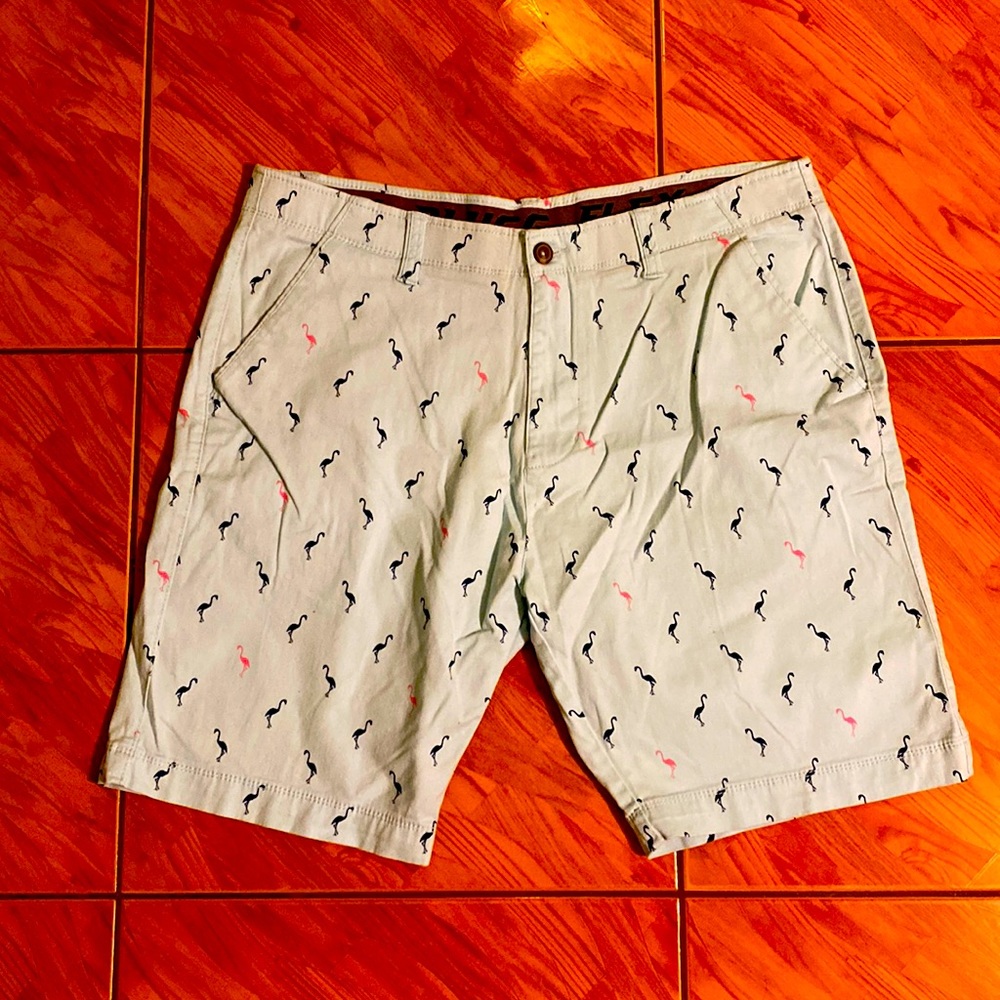 Flex waist flat front shorts